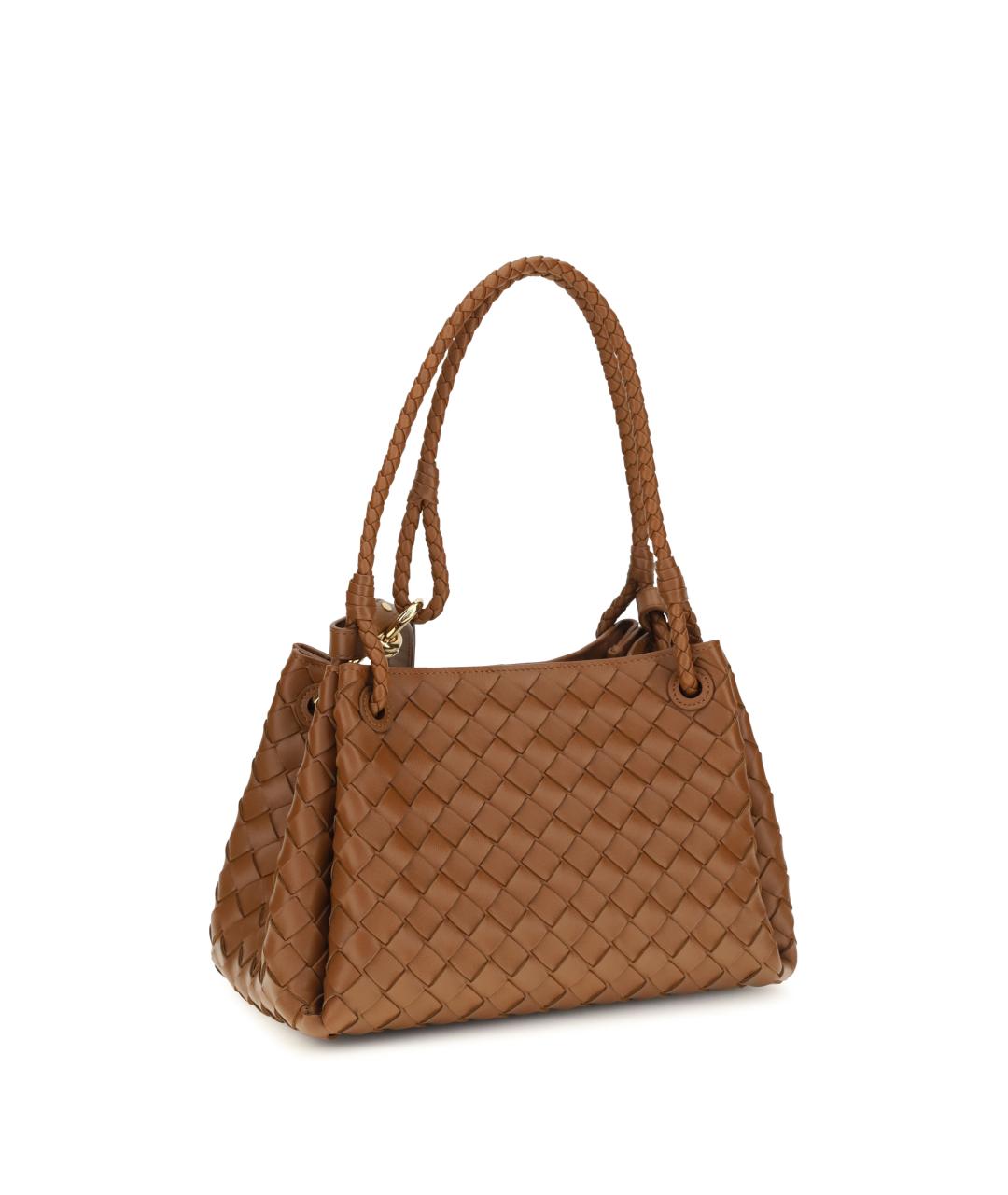 BOTTEGA VENETA Коричневая кожаная сумка через плечо, фото 3