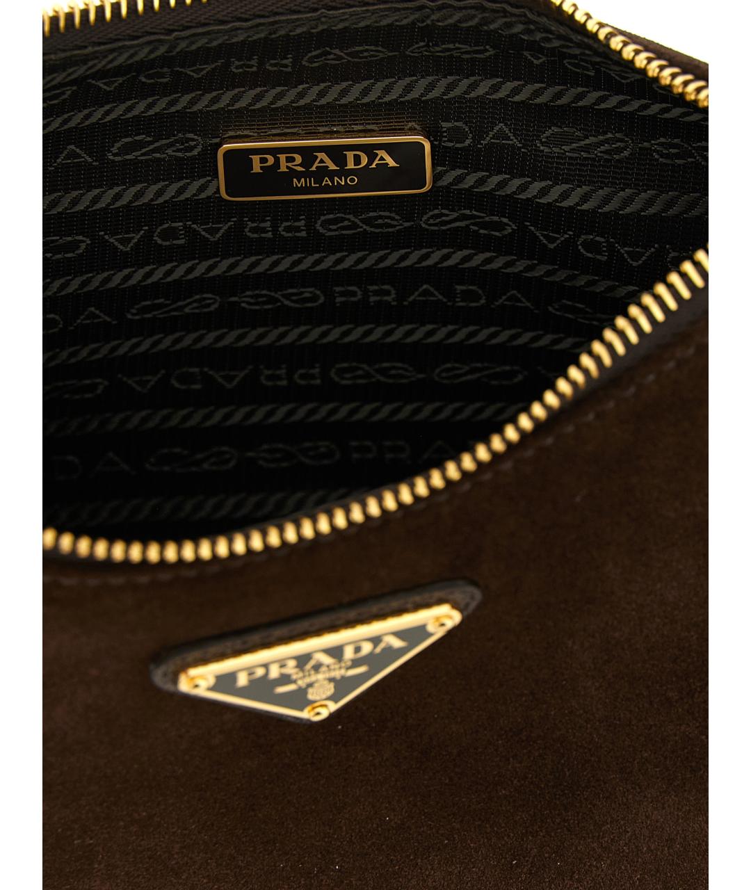 PRADA Коричневая кожаная сумка через плечо, фото 4