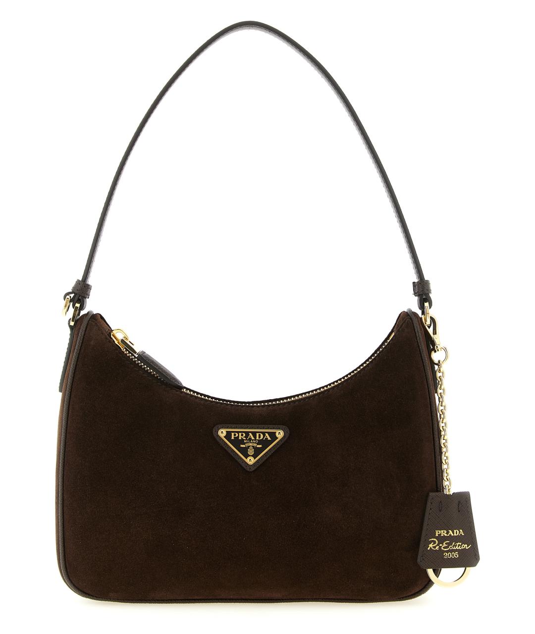 PRADA Коричневая кожаная сумка через плечо, фото 1