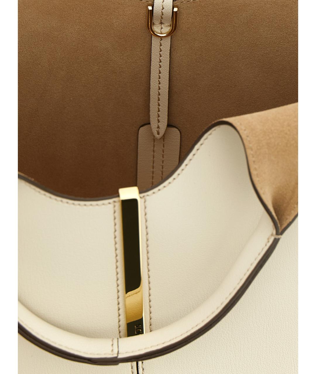 TOD'S Белая кожаная сумка тоут, фото 4