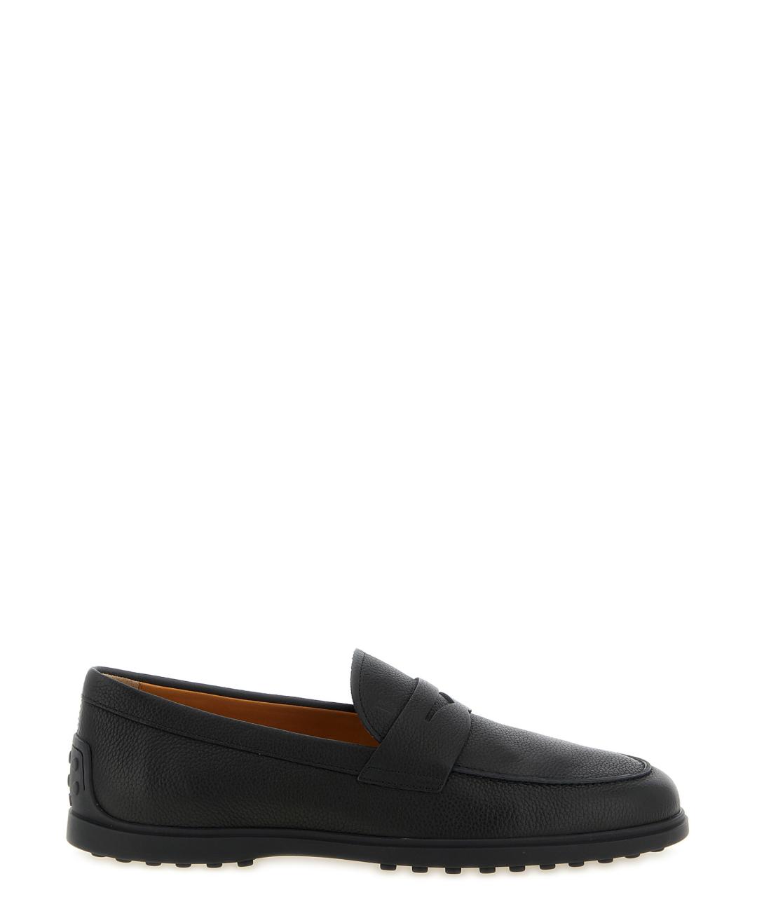 TOD'S Черные кожаные лоферы, фото 1