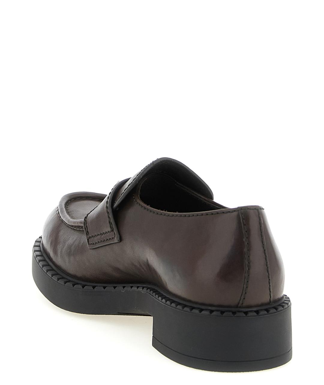 PRADA Коричневые кожаные лоферы, фото 3