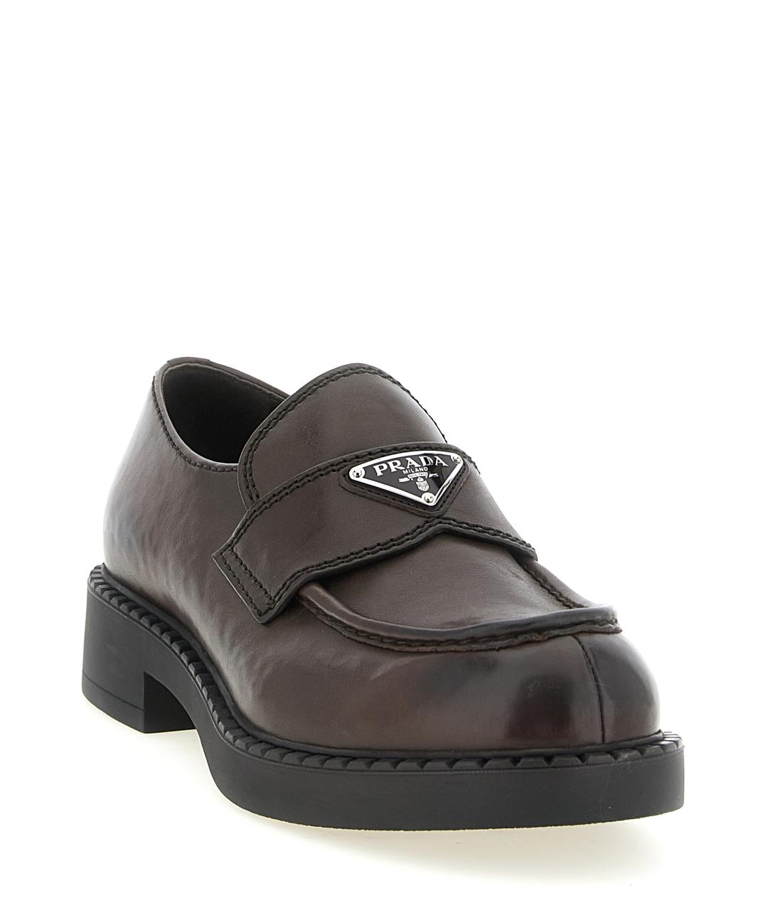 PRADA Коричневые кожаные лоферы, фото 2