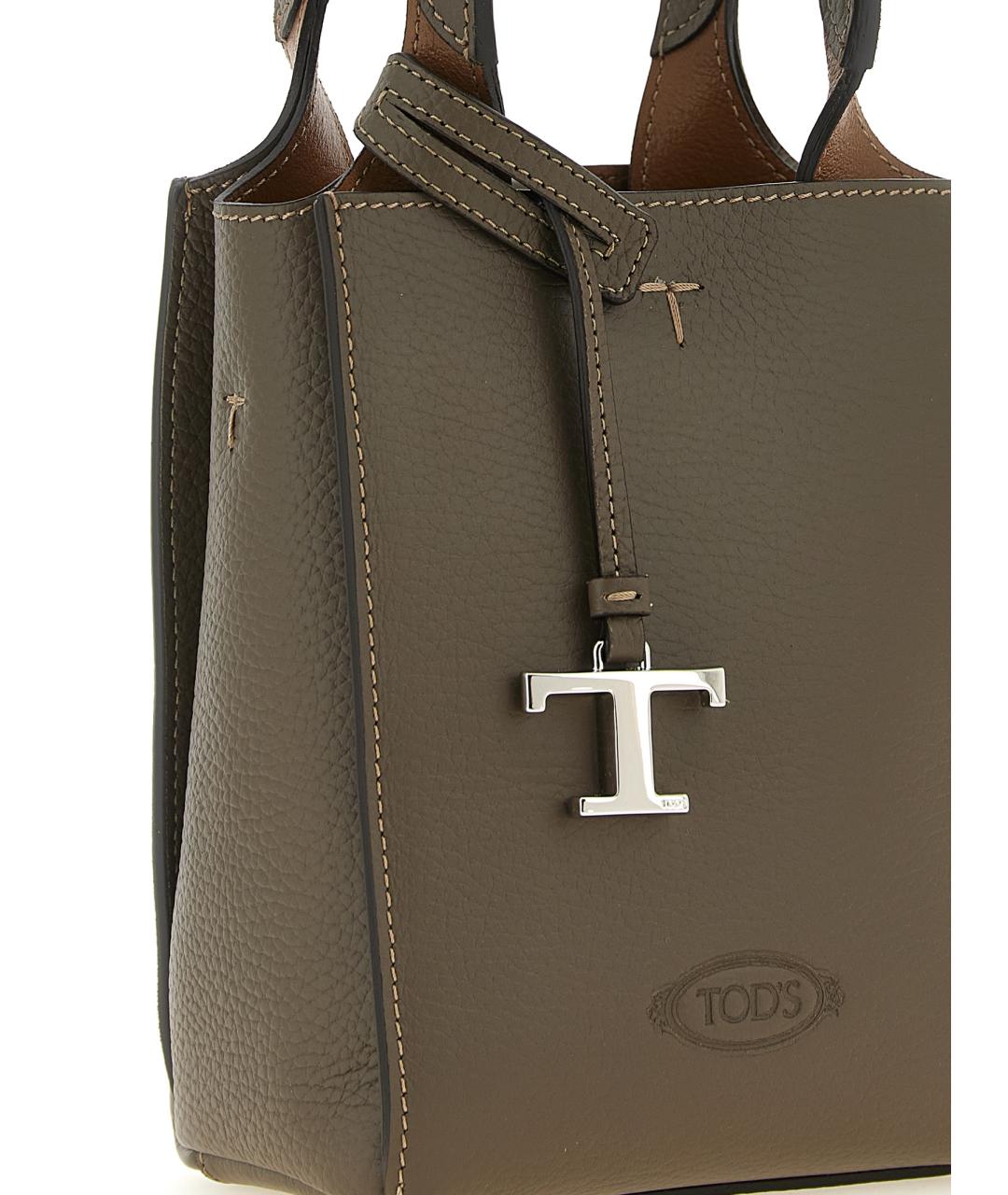 TOD'S Зеленая кожаная сумка через плечо, фото 3