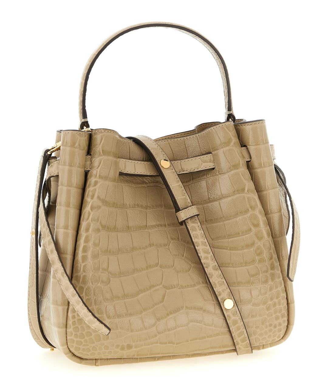 TORY BURCH Бежевая кожаная сумка через плечо, фото 2