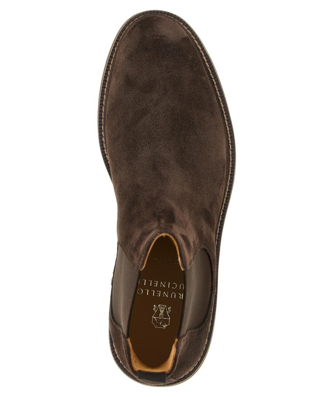 BRUNELLO CUCINELLI Коричневые кожаные низкие ботинки, фото 4