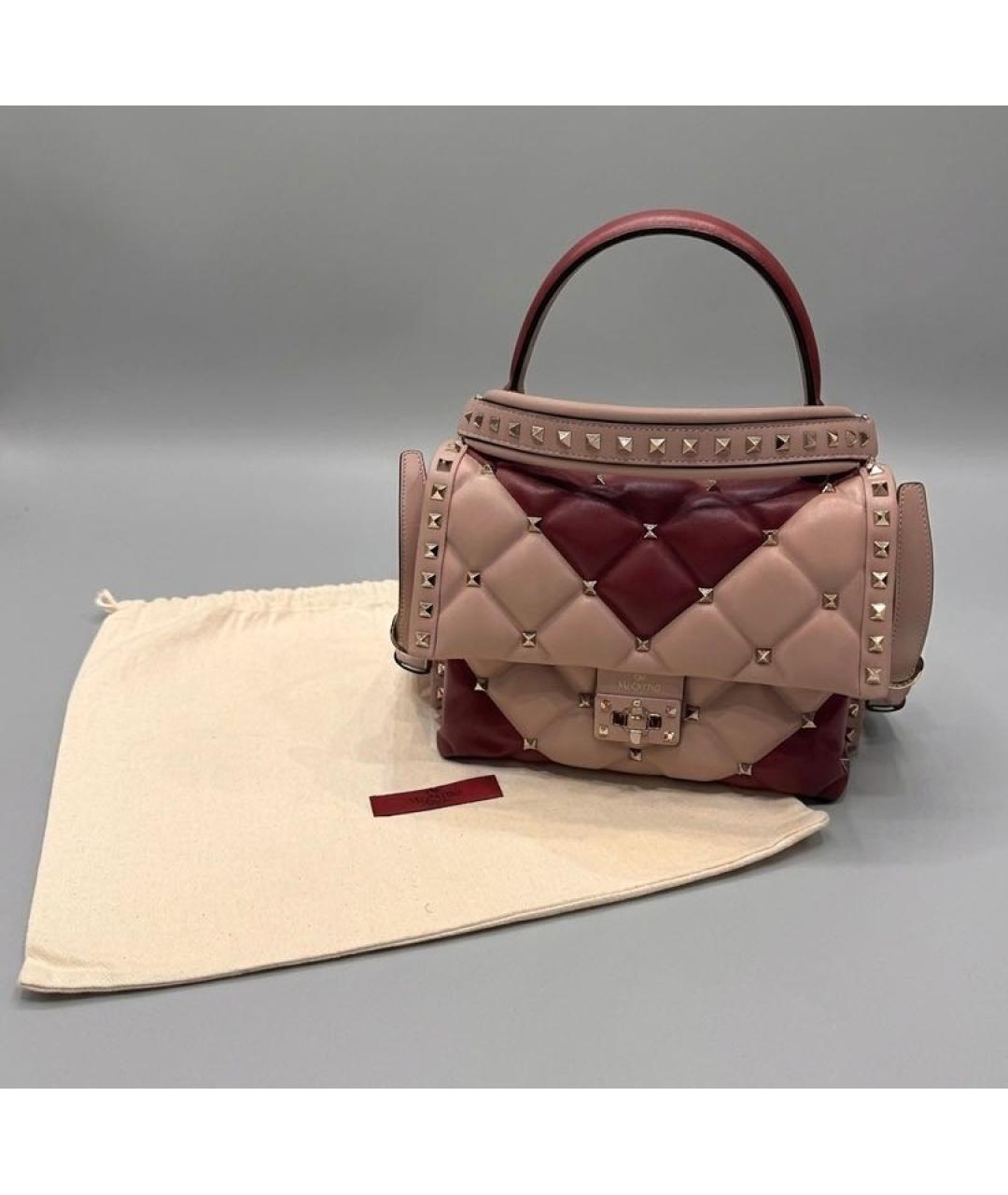 VALENTINO Бордовая кожаная сумка через плечо, фото 2