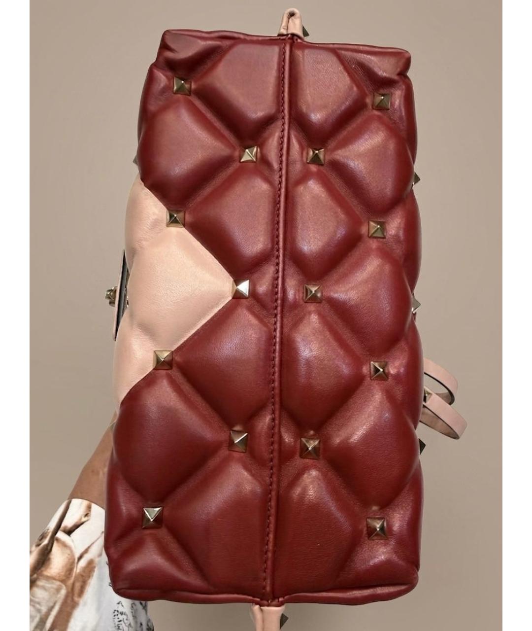 VALENTINO Бордовая кожаная сумка через плечо, фото 5