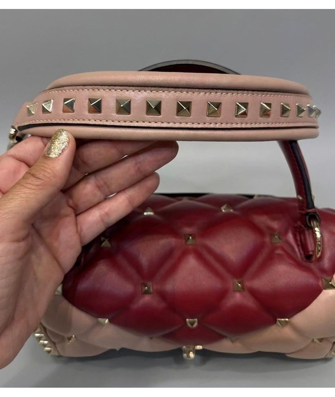 VALENTINO Бордовая кожаная сумка через плечо, фото 6