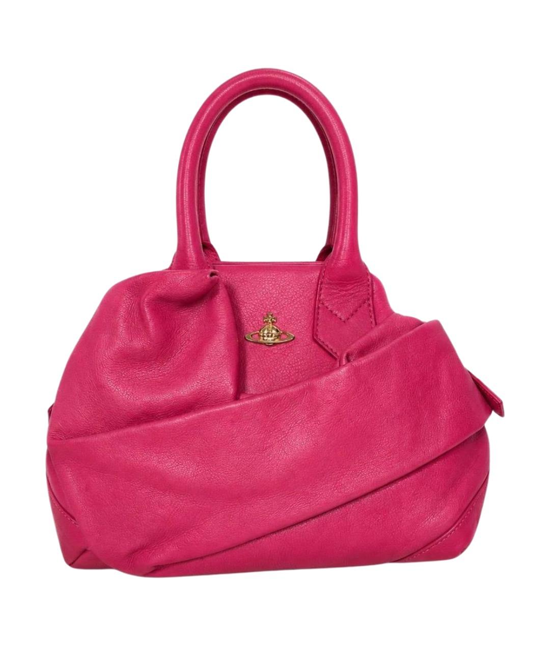 VIVIENNE WESTWOOD Фуксия кожаная сумка с короткими ручками, фото 1