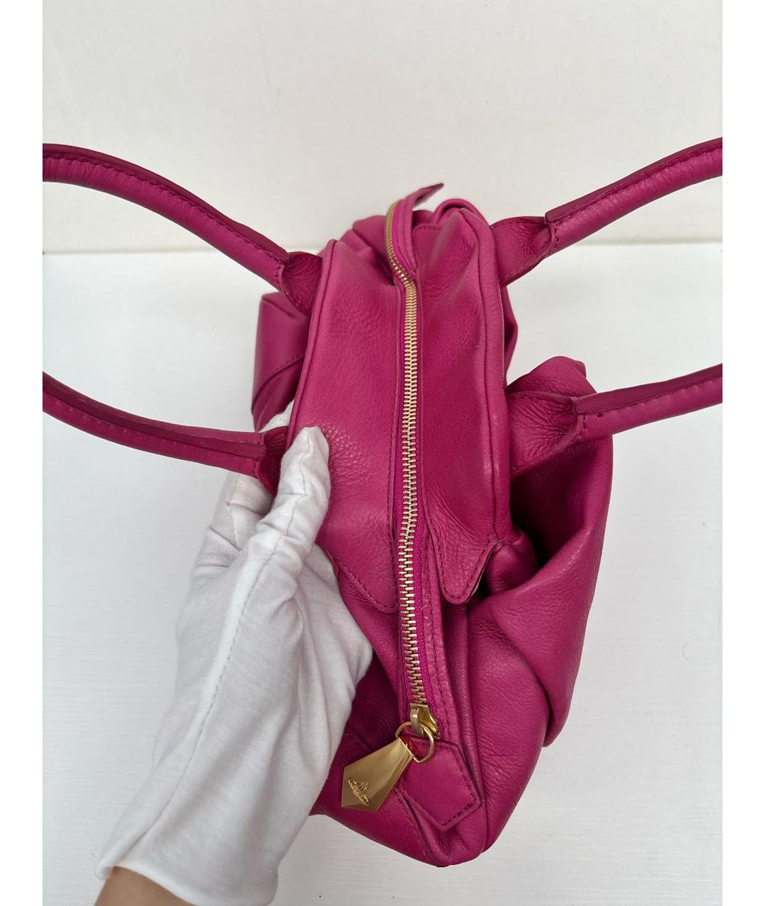 VIVIENNE WESTWOOD Фуксия кожаная сумка с короткими ручками, фото 7