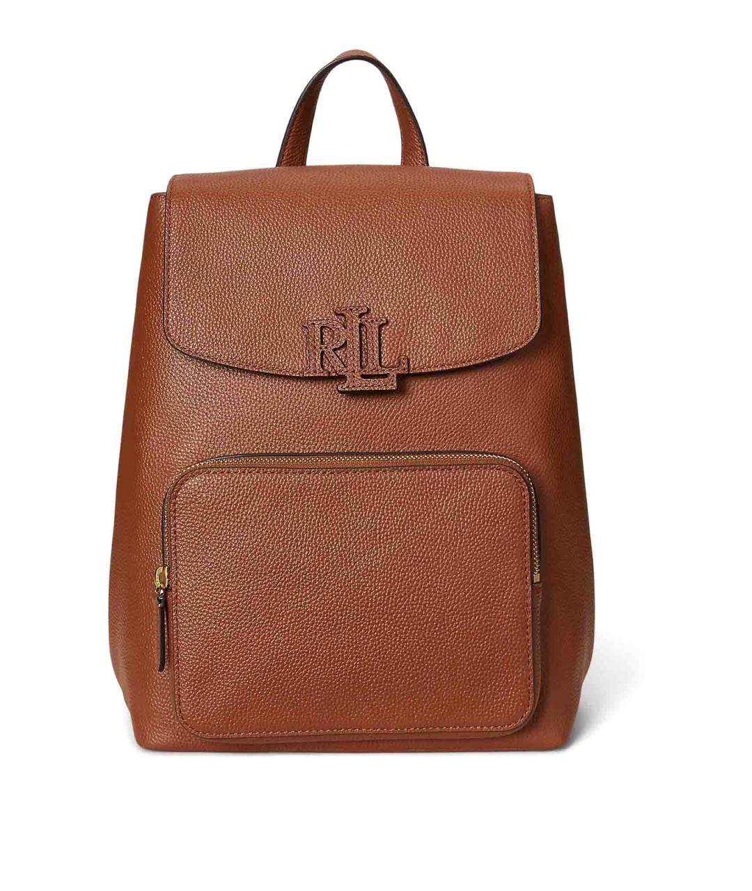 RALPH LAUREN Коричневый кожаный рюкзак, фото 1