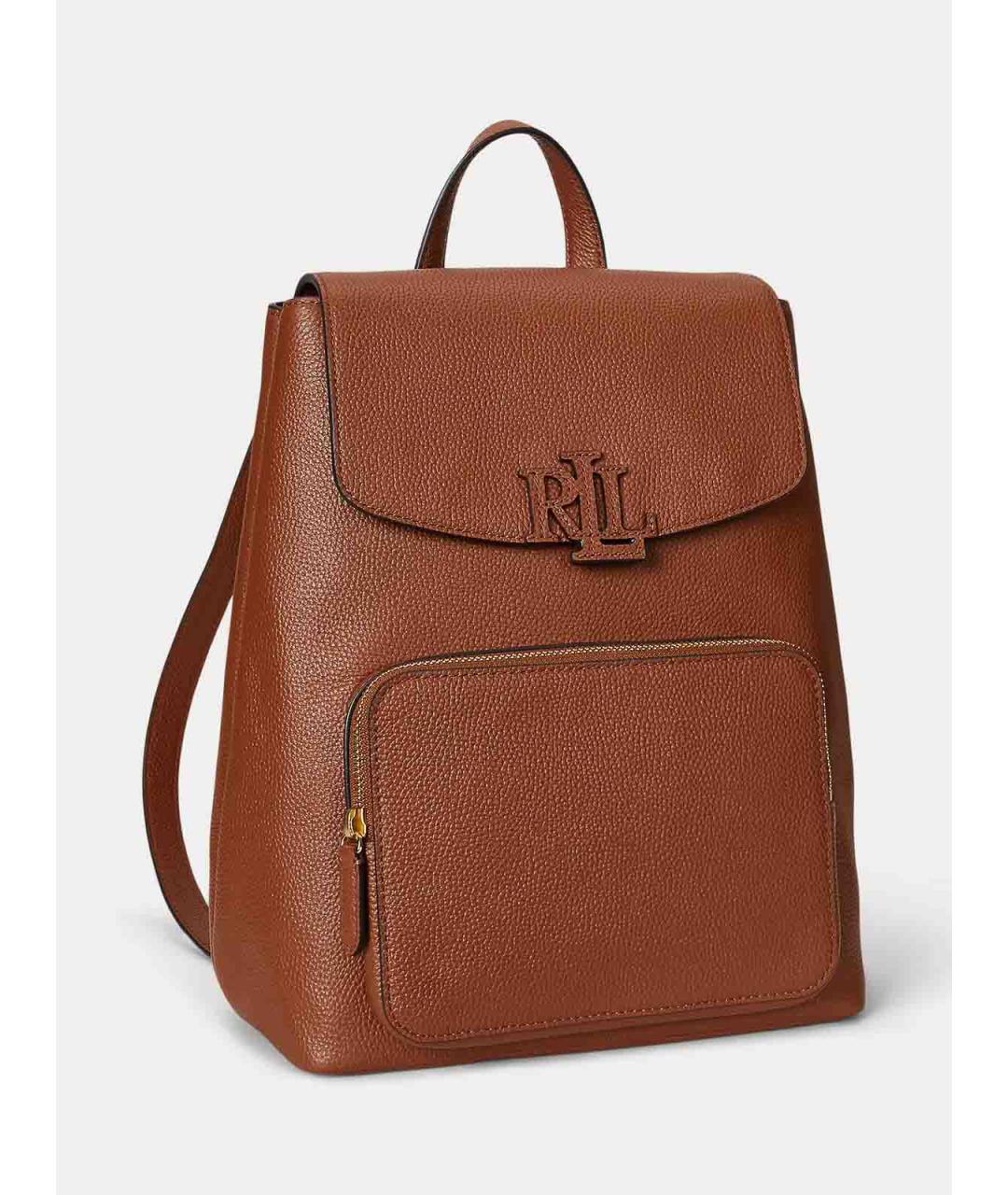 RALPH LAUREN Коричневый кожаный рюкзак, фото 2
