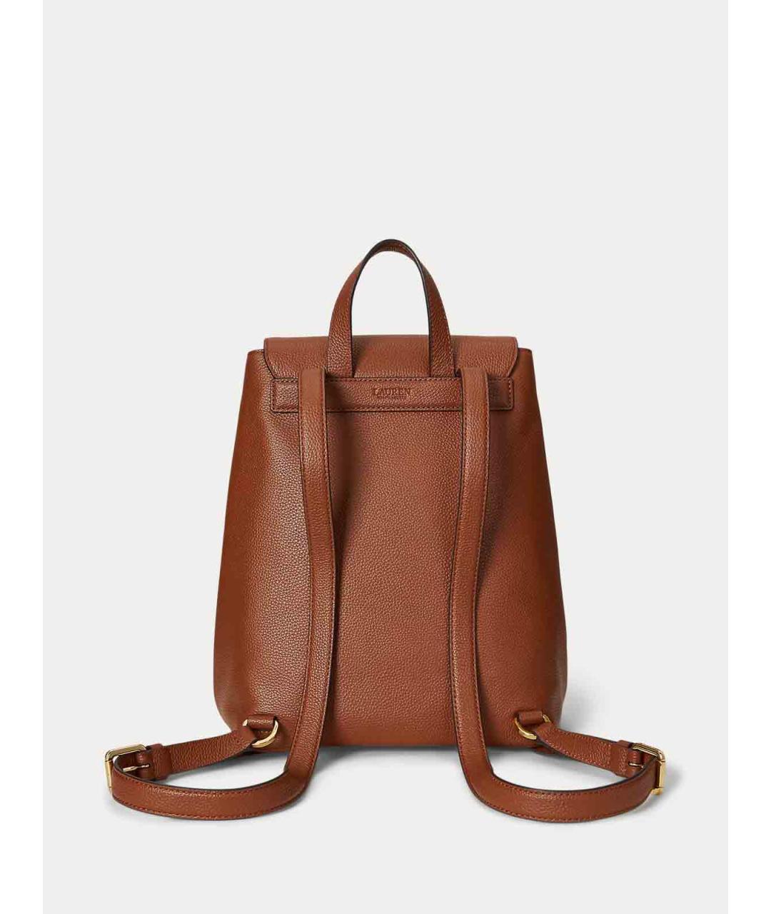 RALPH LAUREN Коричневый кожаный рюкзак, фото 3