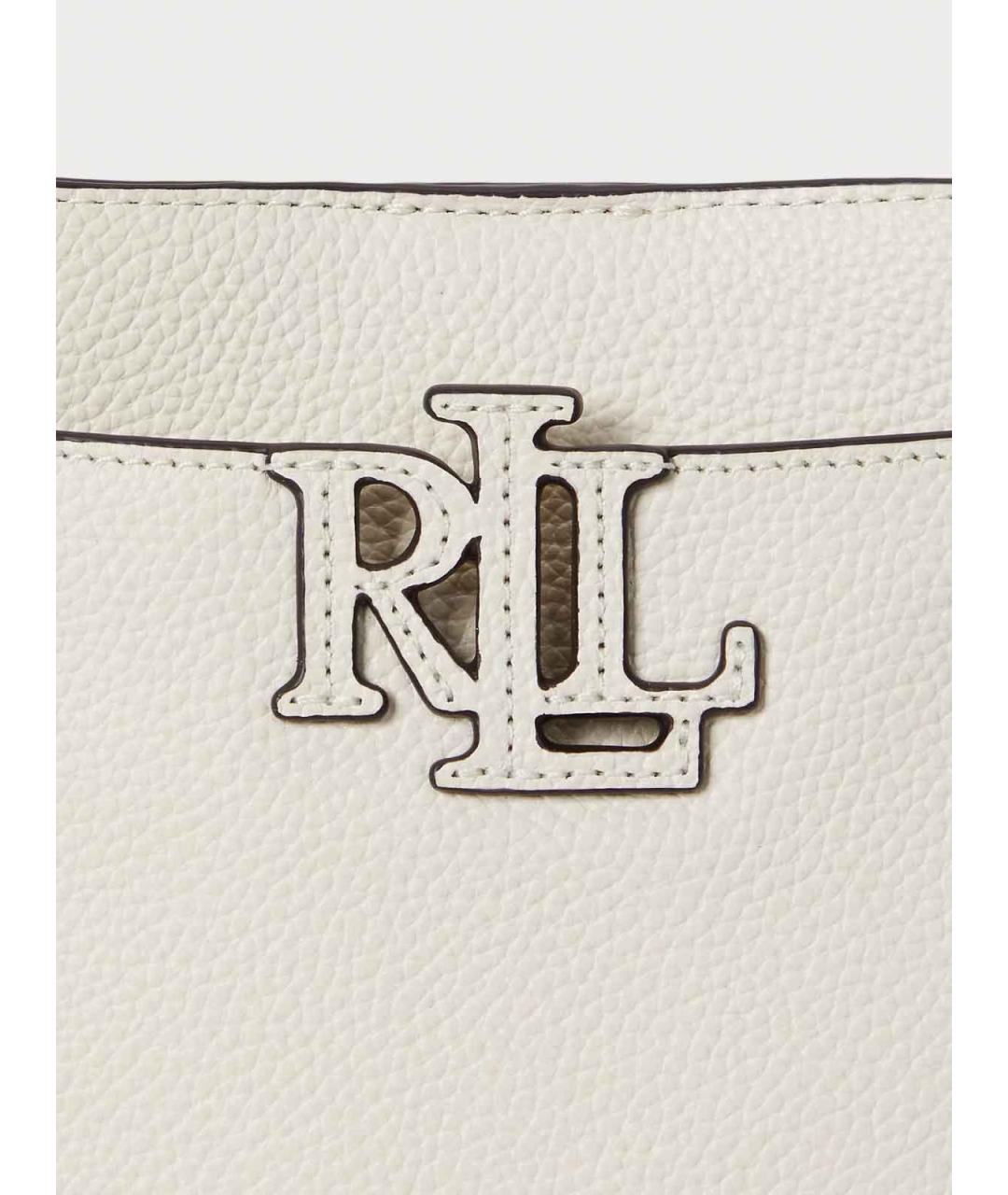 RALPH LAUREN Белая кожаная сумка через плечо, фото 5