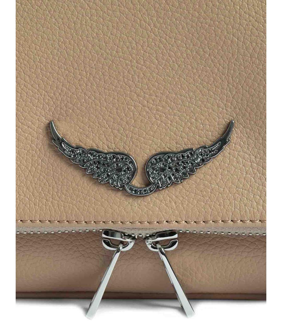 ZADIG & VOLTAIRE Бежевая кожаная сумка через плечо, фото 2