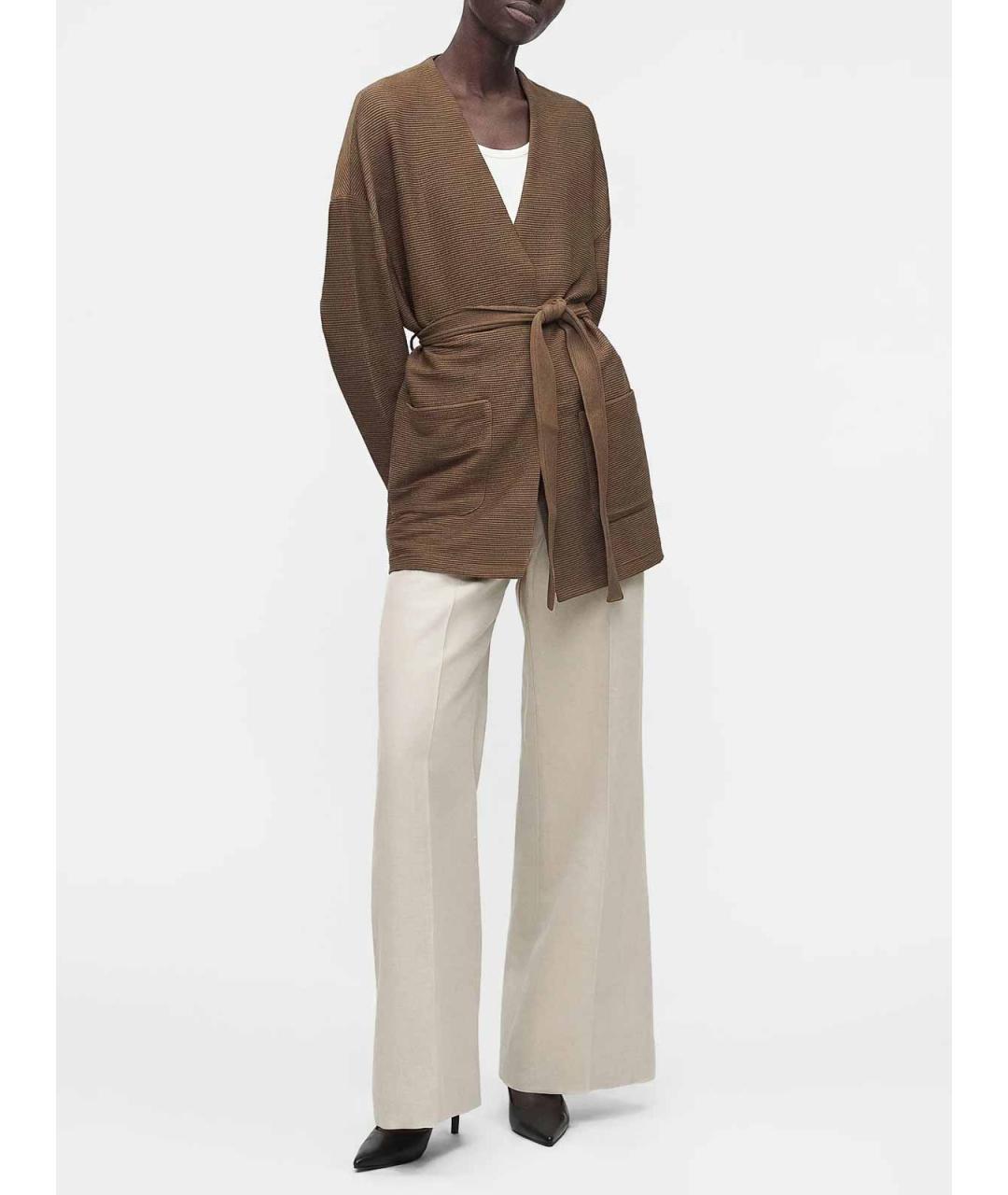 MAX MARA Бежевый полиэстеровый кардиган, фото 4