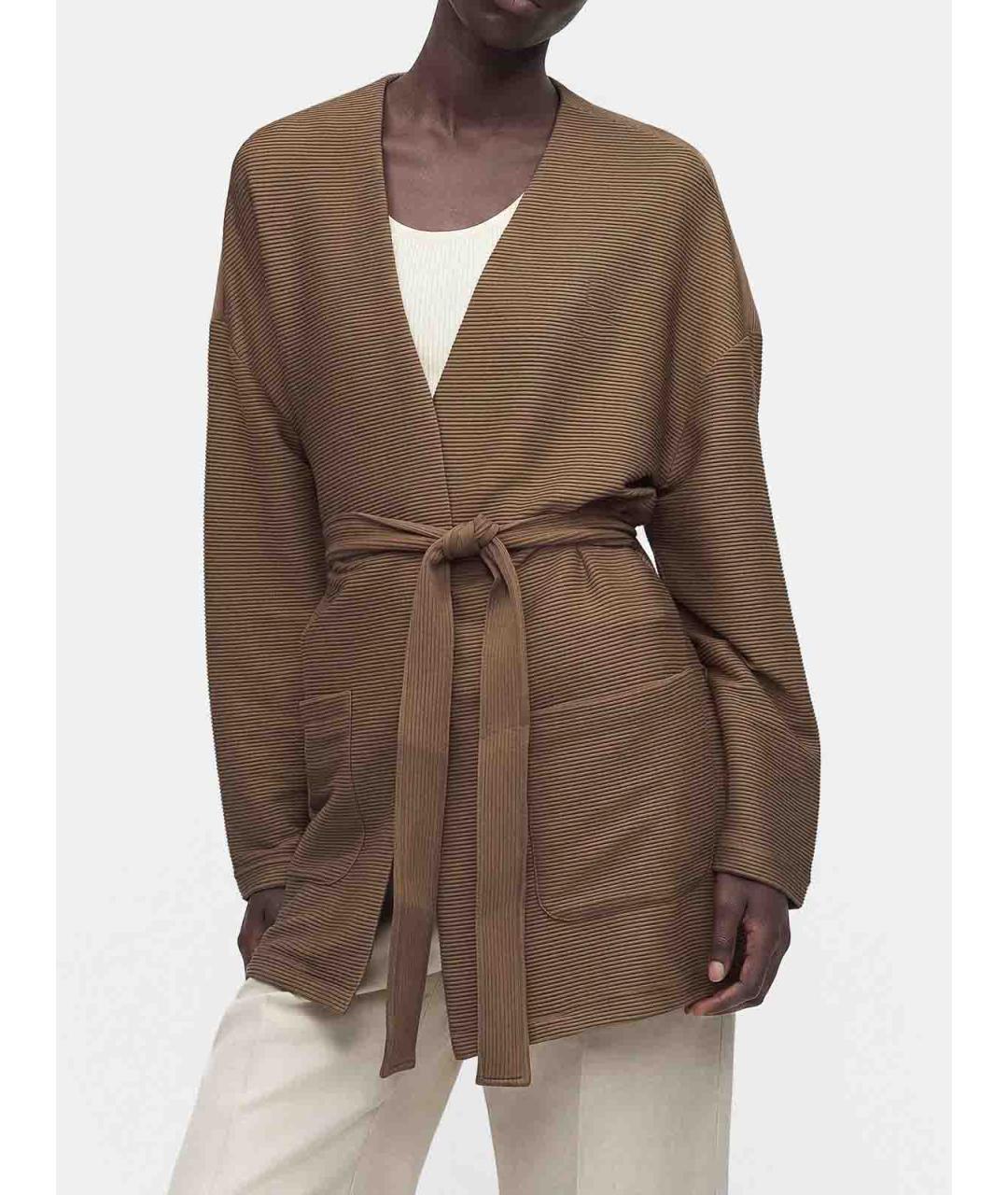 MAX MARA Бежевый полиэстеровый кардиган, фото 7