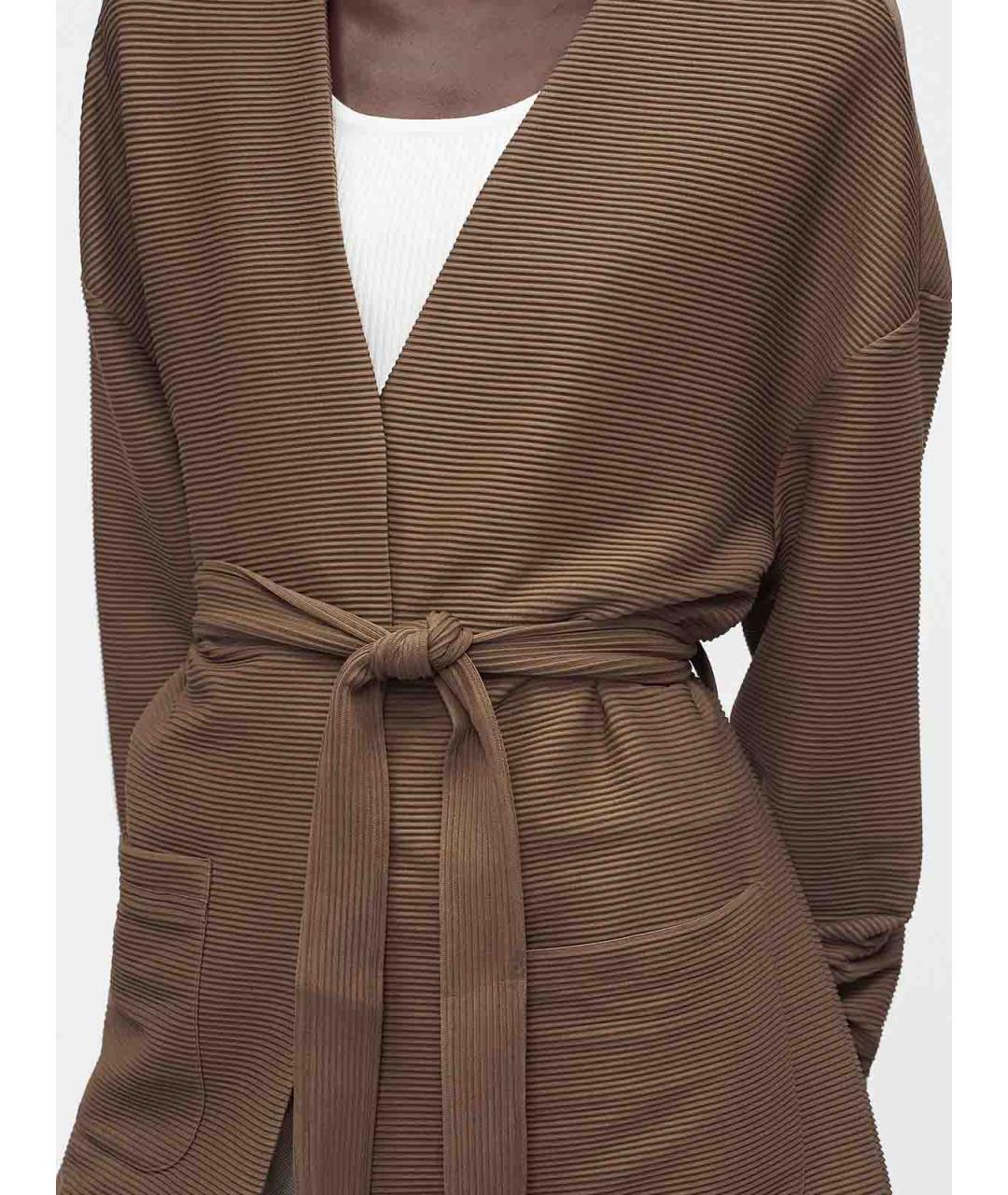 MAX MARA Бежевый полиэстеровый кардиган, фото 2