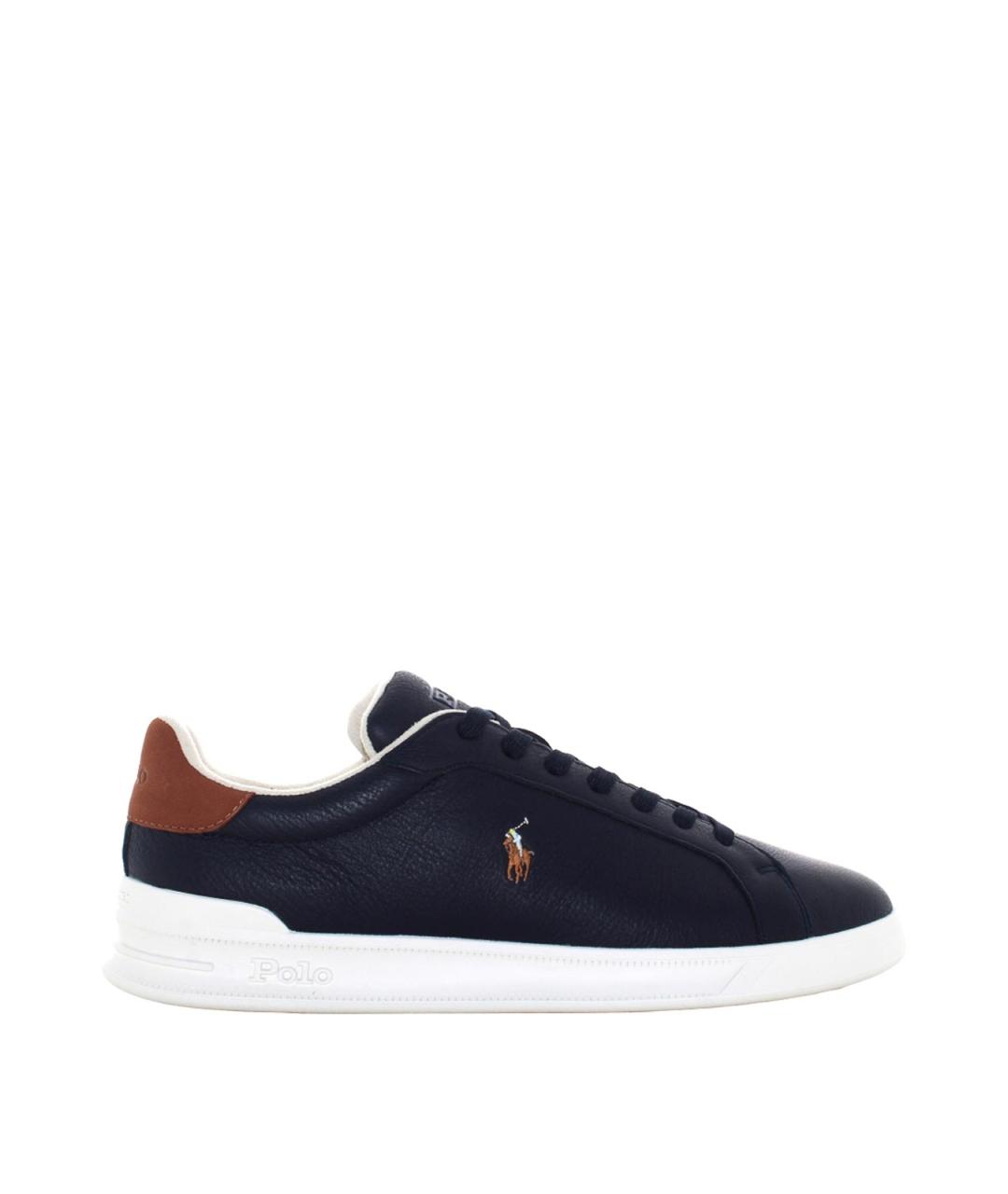 POLO RALPH LAUREN Черные кожаные низкие кроссовки / кеды, фото 1