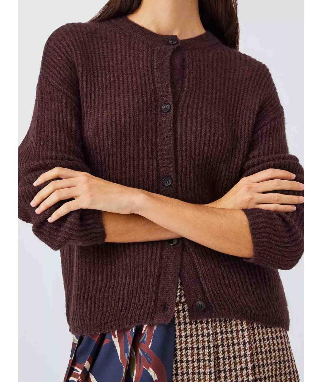 MAX MARA Бордовый полиамидовый кардиган, фото 6