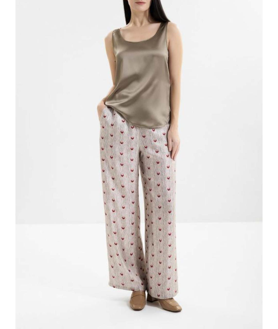 MAX MARA Бежевые хлопковые прямые брюки, фото 4
