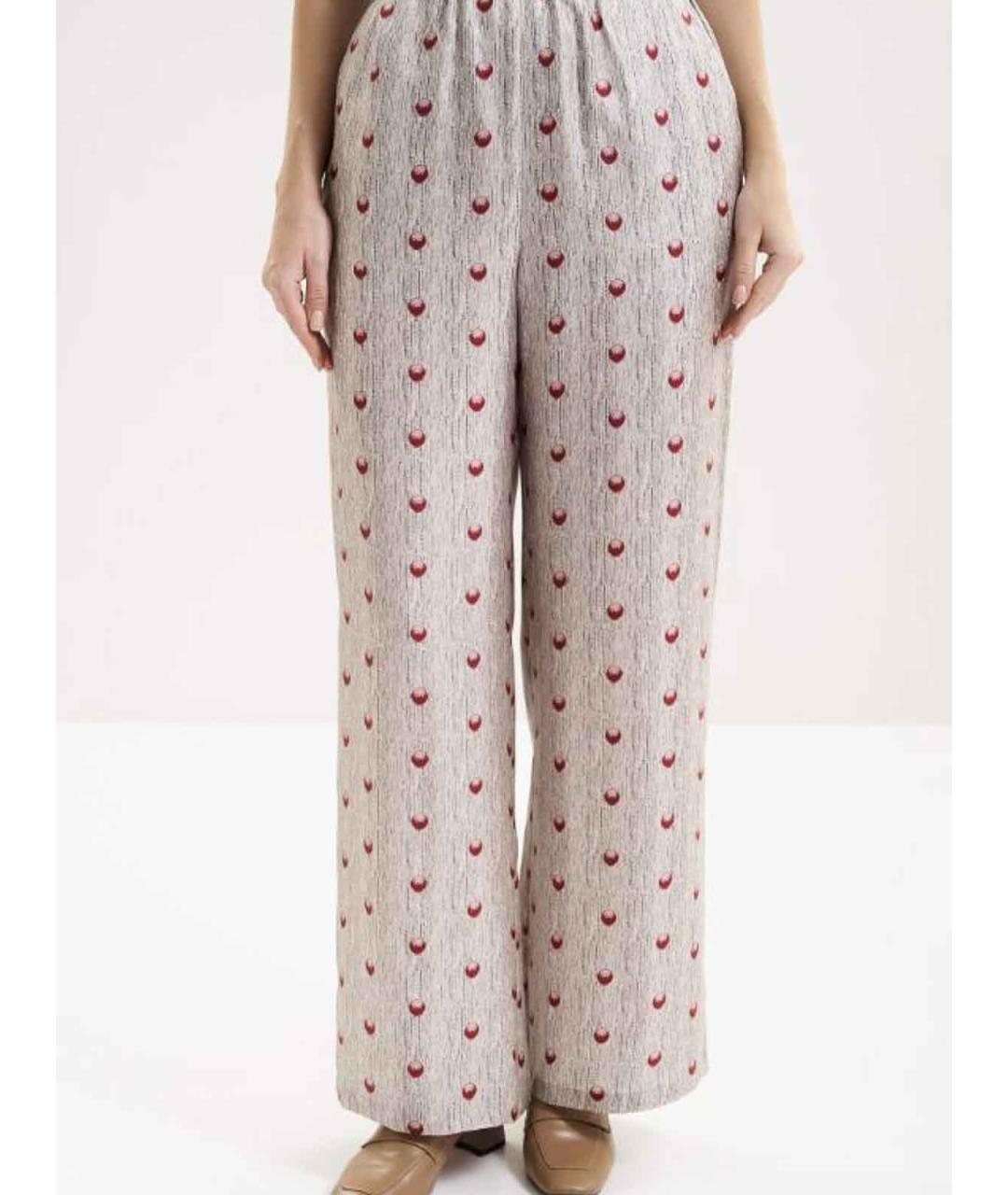 MAX MARA Бежевые хлопковые прямые брюки, фото 2