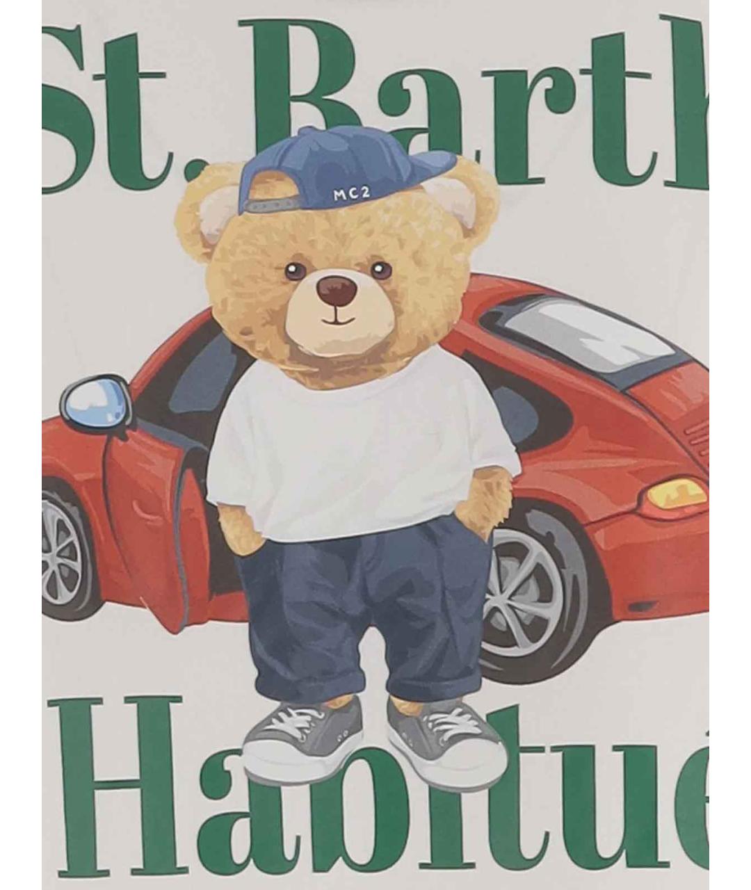 MC2 SAINT BARTH Белая хлопковая футболка, фото 3