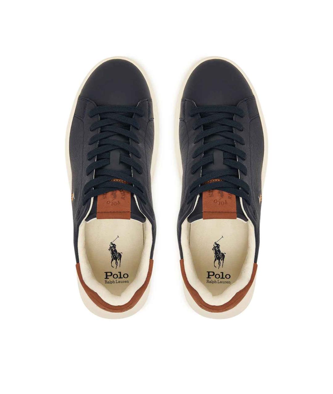 POLO RALPH LAUREN Бежевые кожаные низкие кроссовки / кеды, фото 5