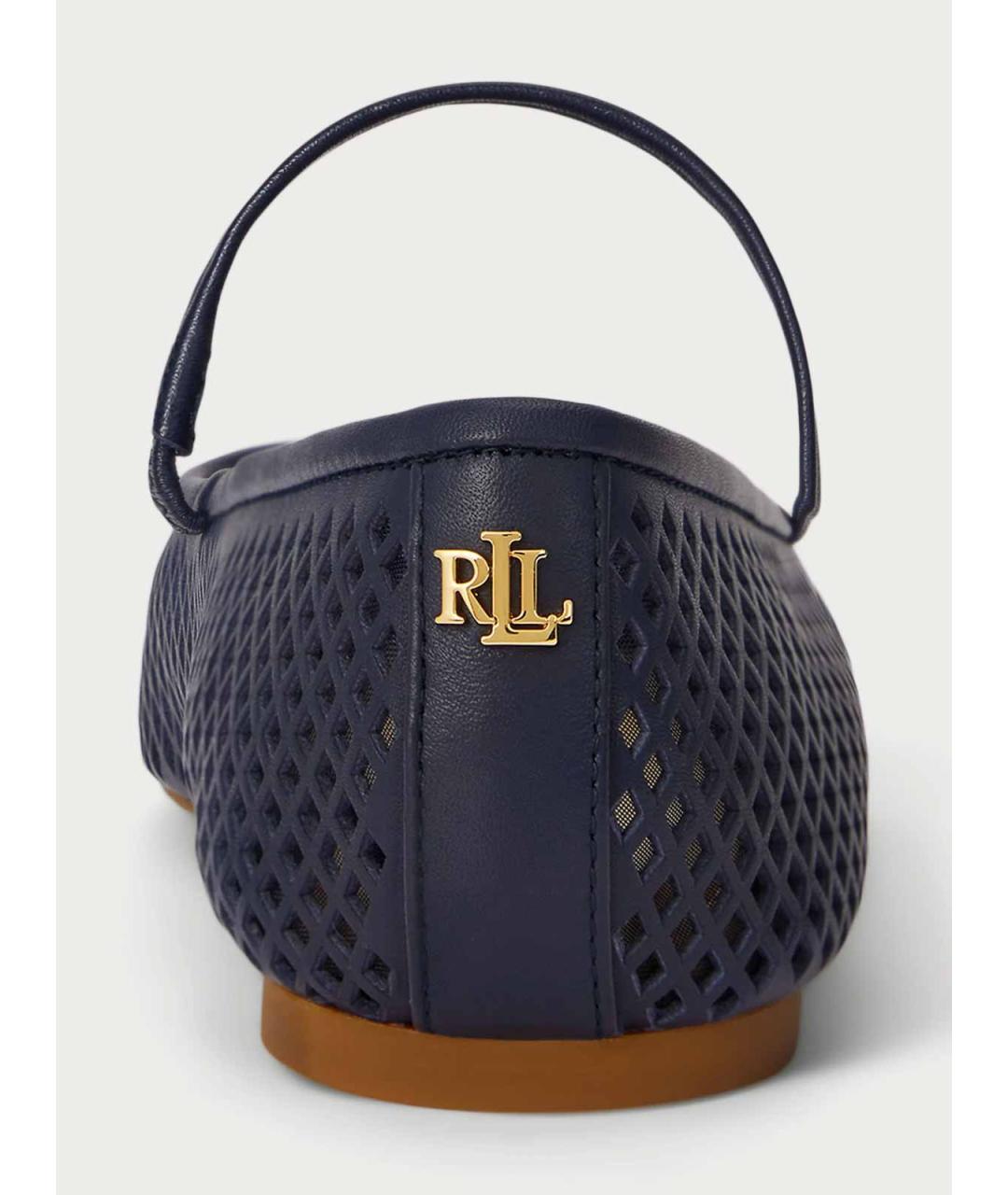 RALPH LAUREN Синие кожаные балетки, фото 3