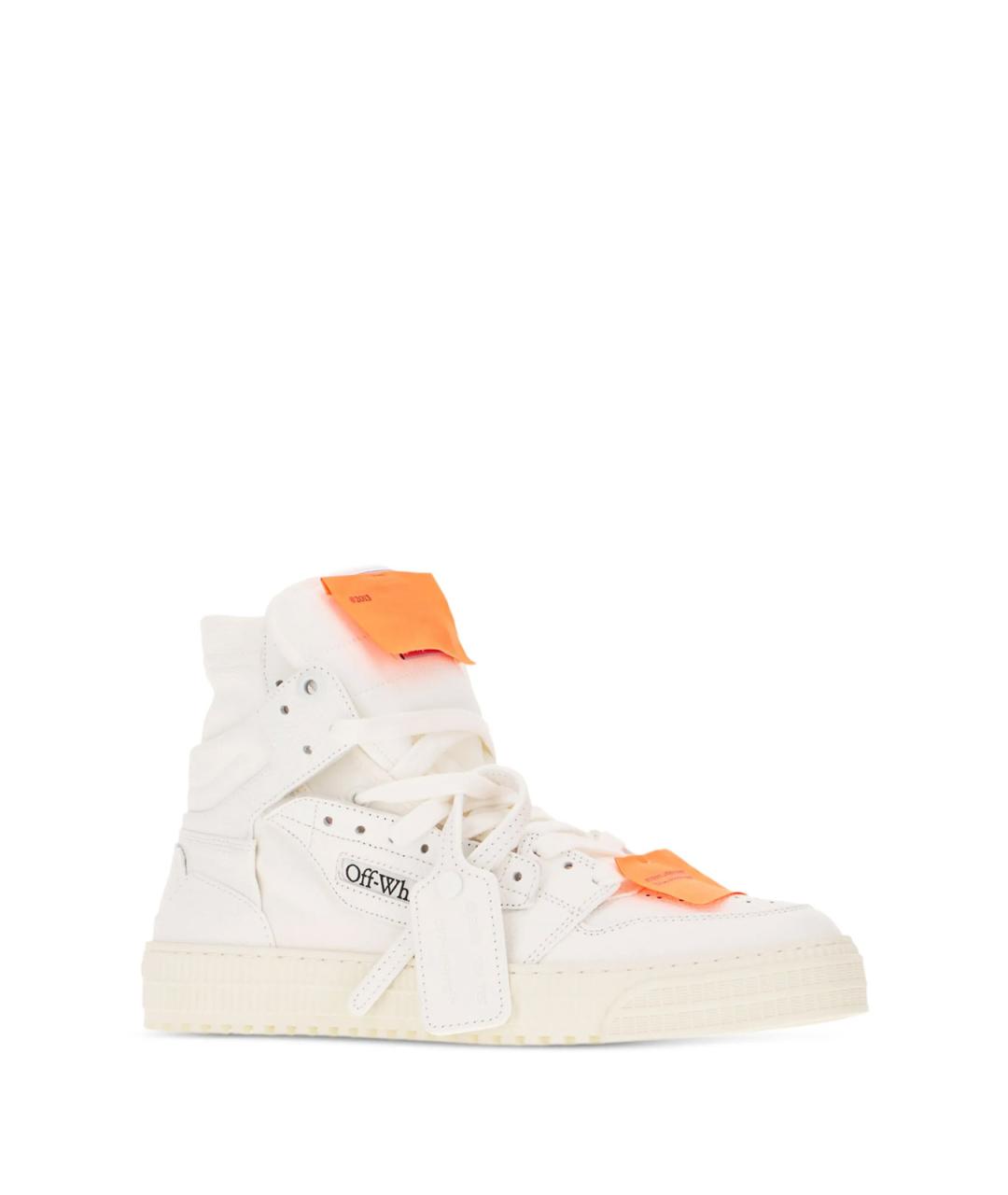 OFF-WHITE Белые кожаные высокие кроссовки / кеды, фото 2