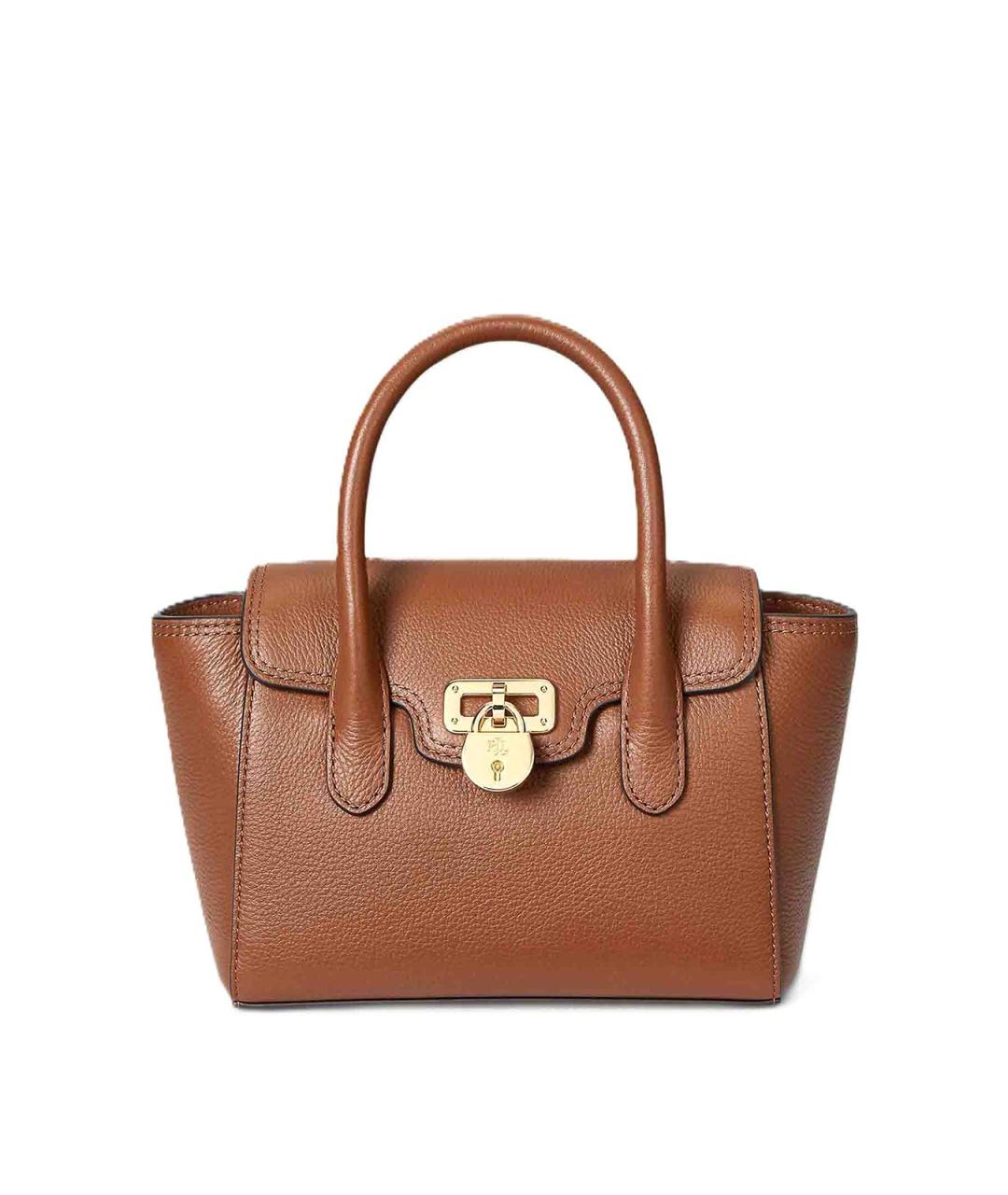 RALPH LAUREN Коричневая кожаная сумка через плечо, фото 1