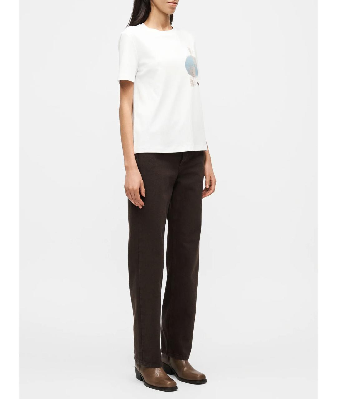 MAX MARA Белая хлопковая футболка, фото 5