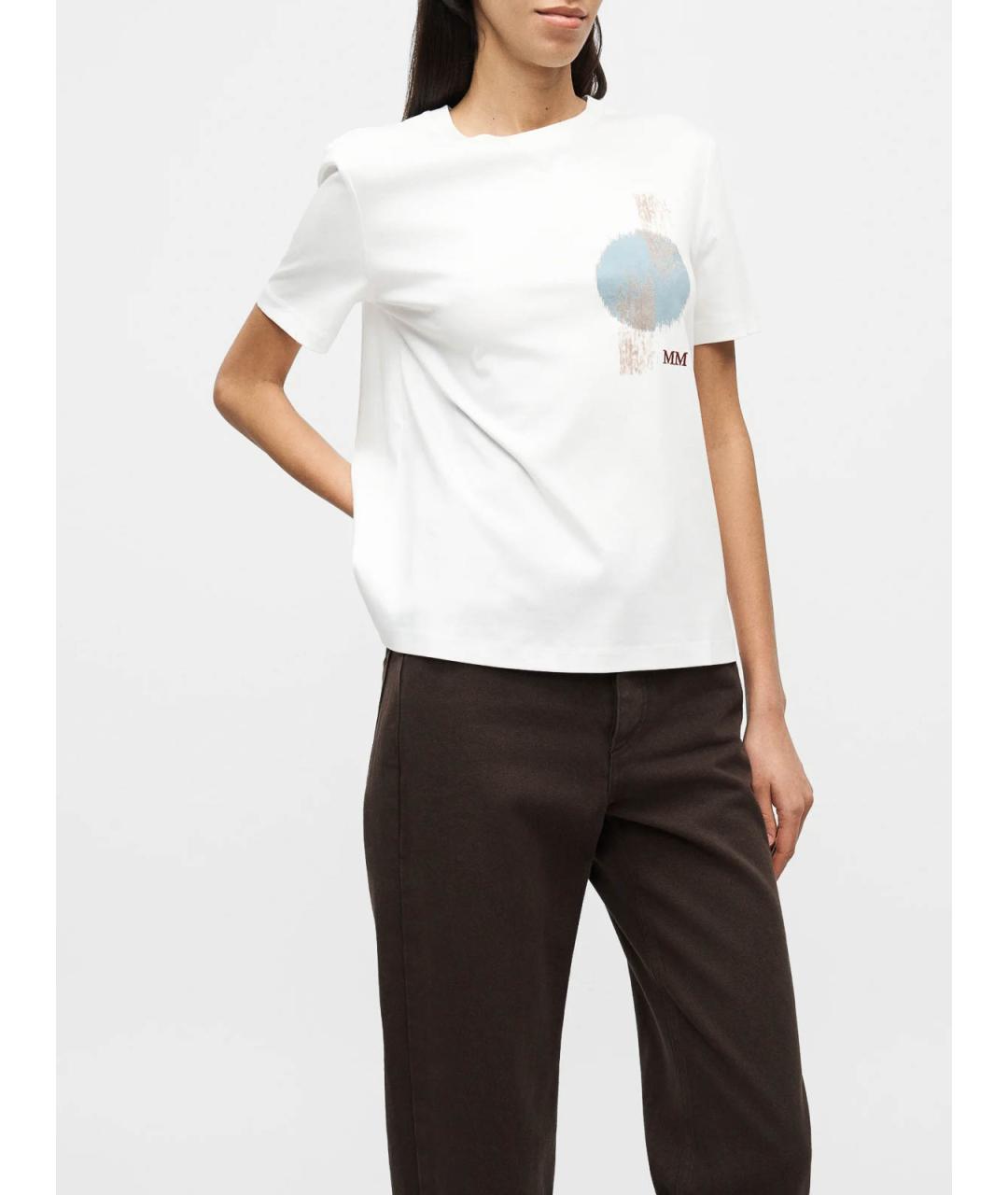 MAX MARA Белая хлопковая футболка, фото 6