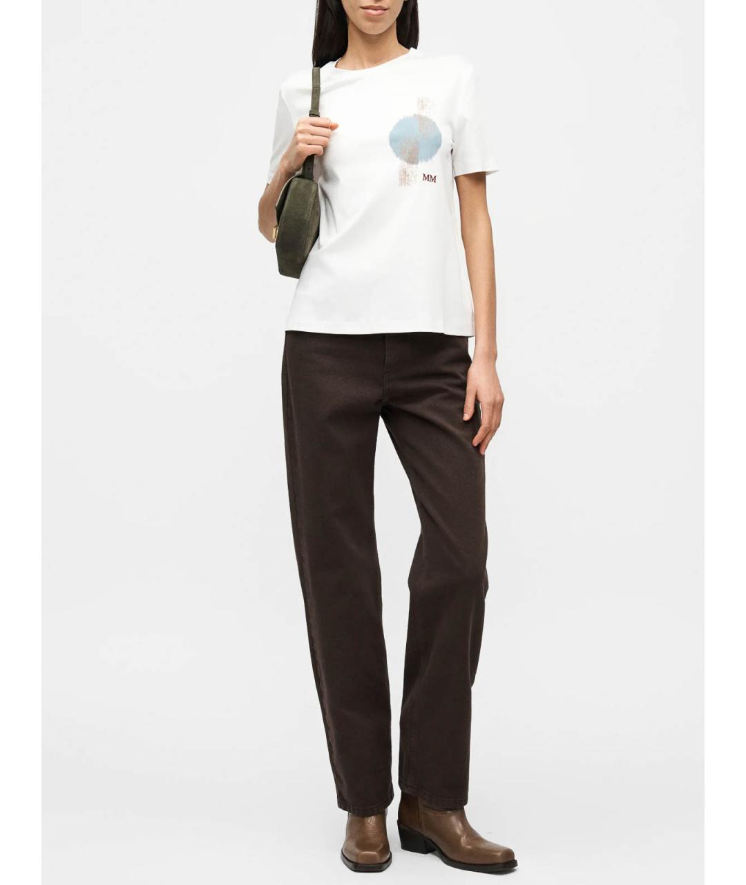 MAX MARA Белая хлопковая футболка, фото 3