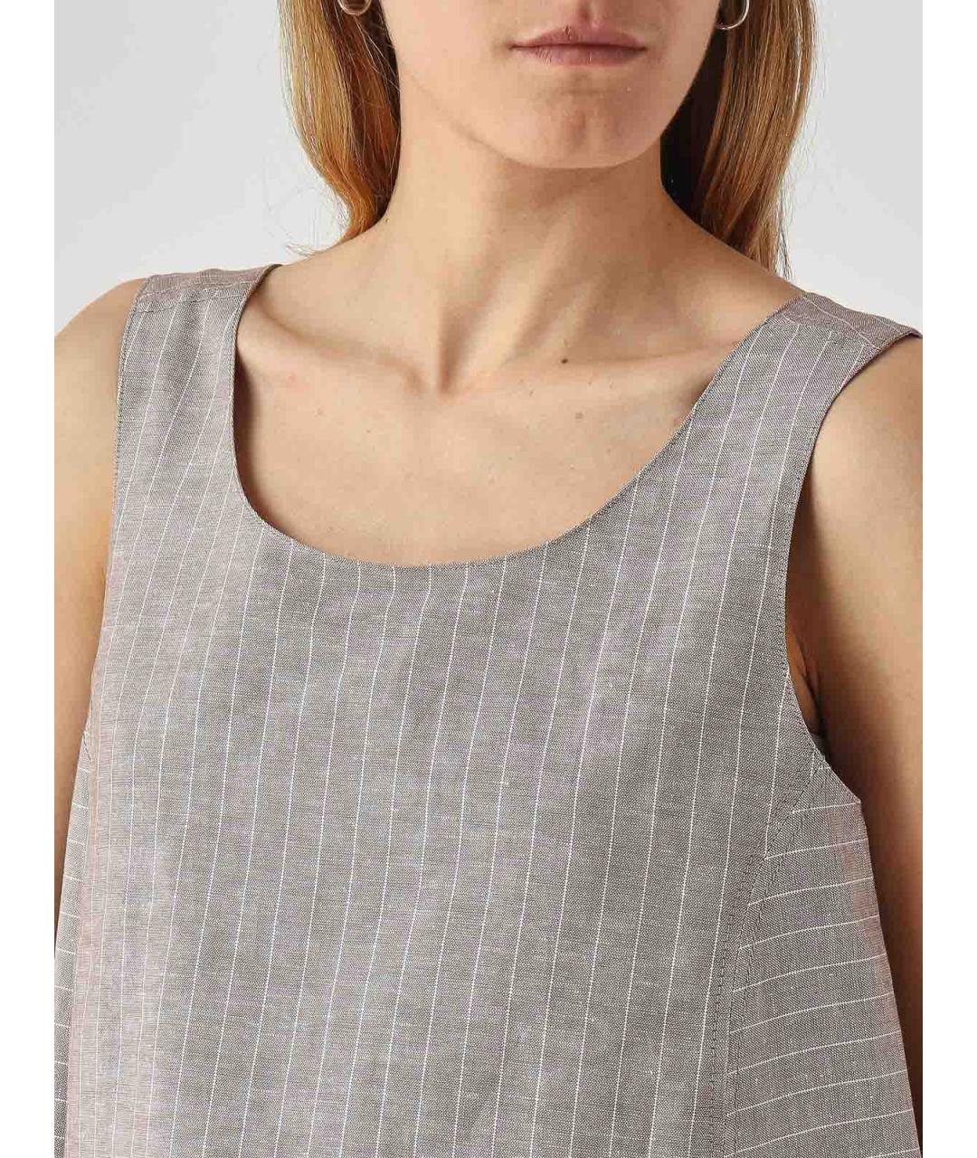MAX MARA Бежевая льняная майка, фото 6