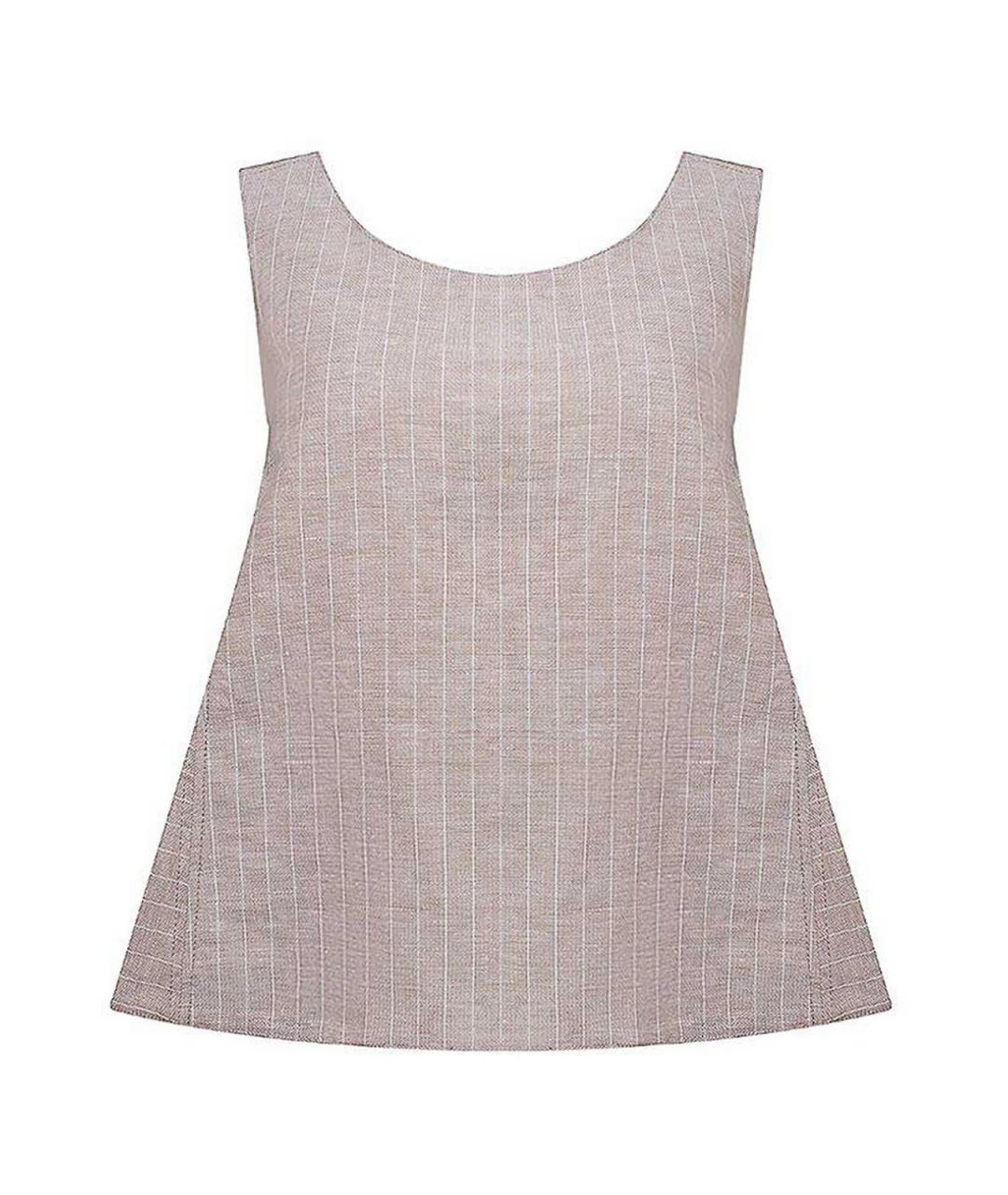 MAX MARA Бежевая льняная майка, фото 1