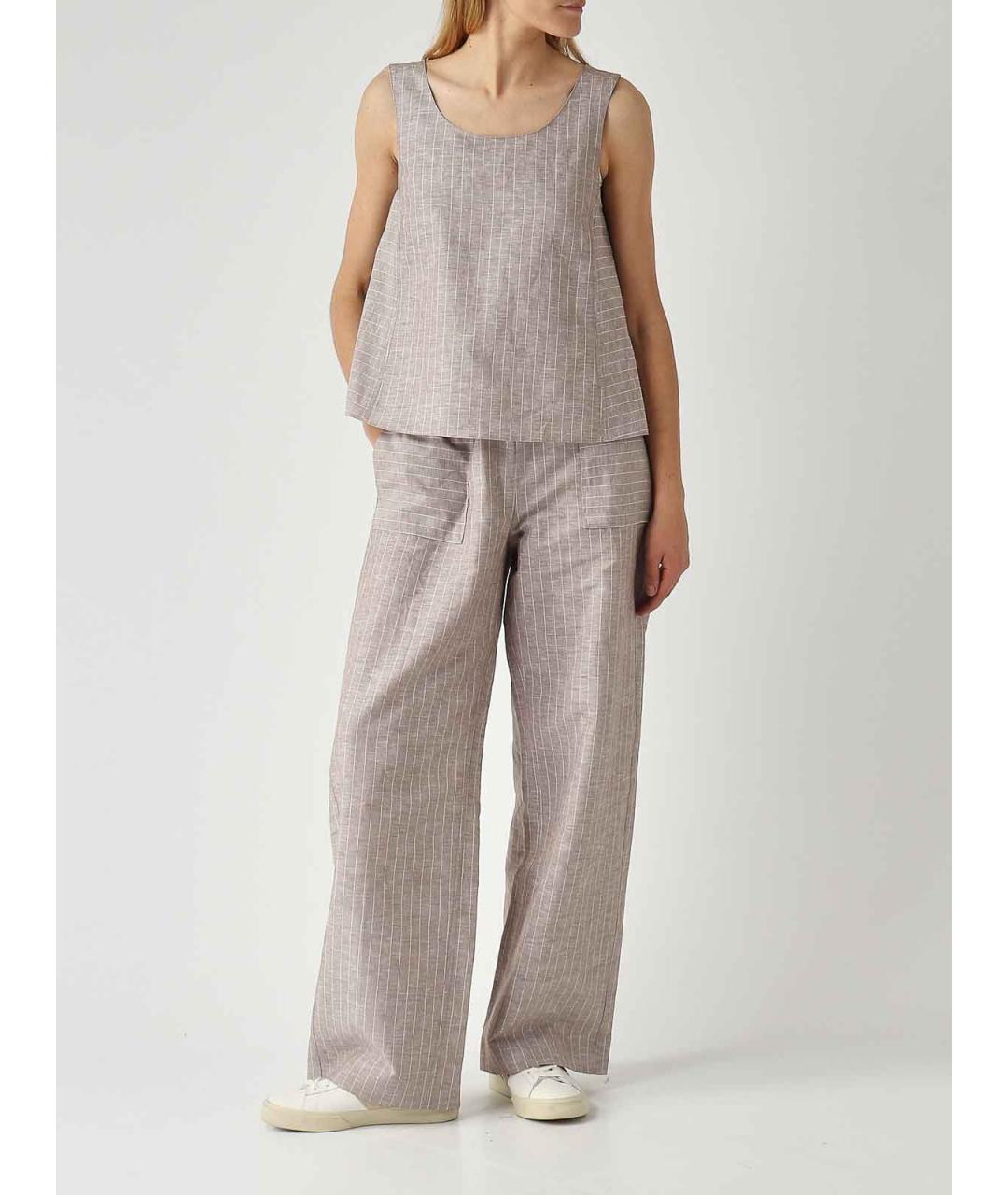 MAX MARA Бежевая льняная майка, фото 3