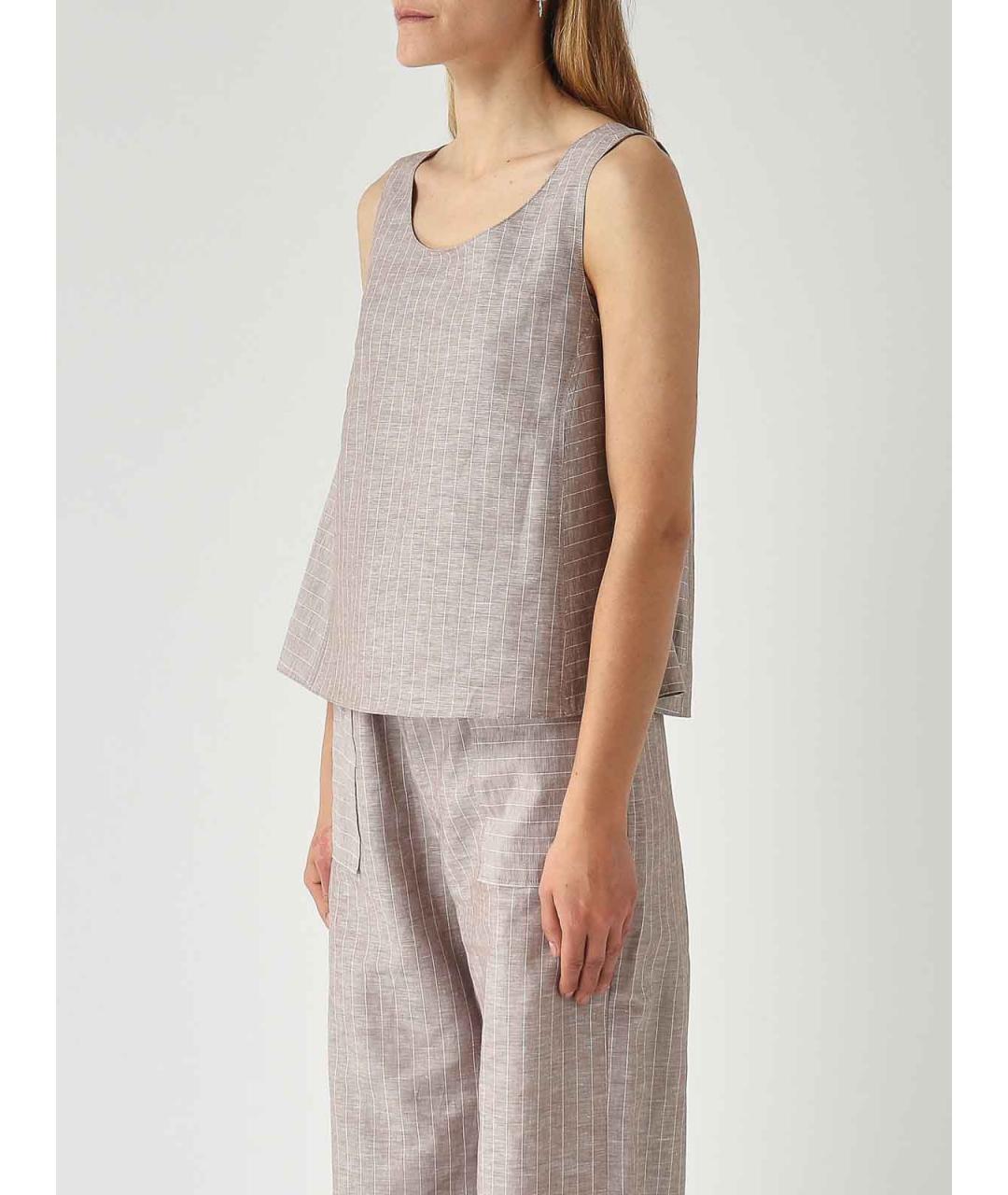 MAX MARA Бежевая льняная майка, фото 4