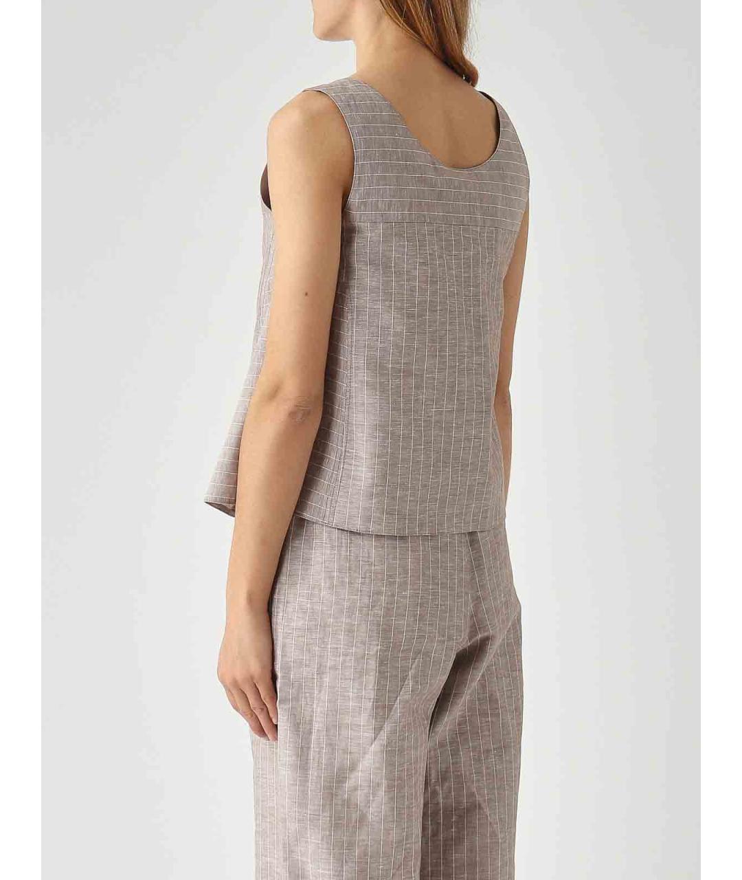 MAX MARA Бежевая льняная майка, фото 5