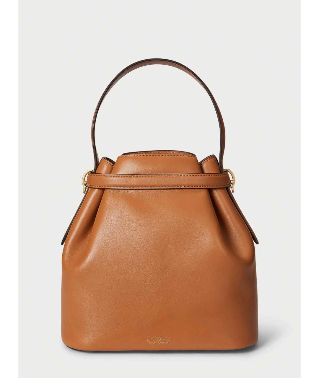RALPH LAUREN Коричневая кожаная сумка через плечо, фото 2