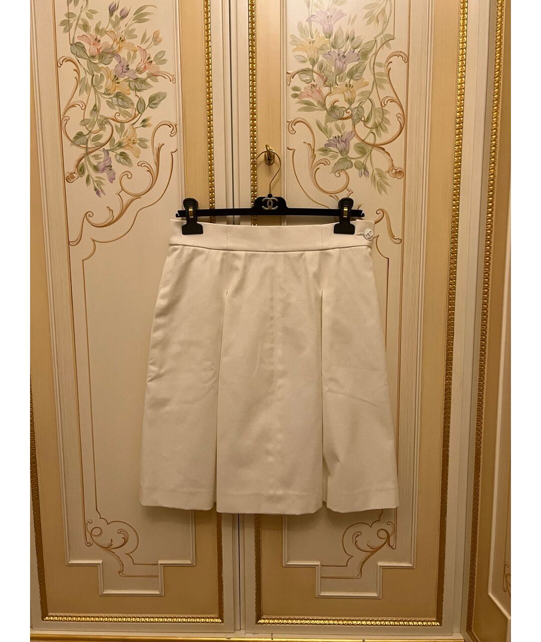 CHANEL PRE-OWNED Белая хлопковая юбка мини, фото 7