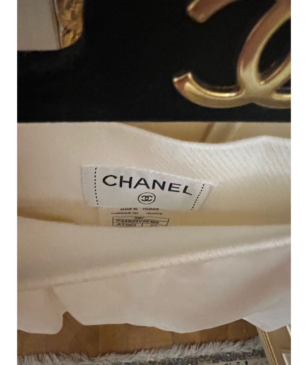 CHANEL PRE-OWNED Белая хлопковая юбка мини, фото 3
