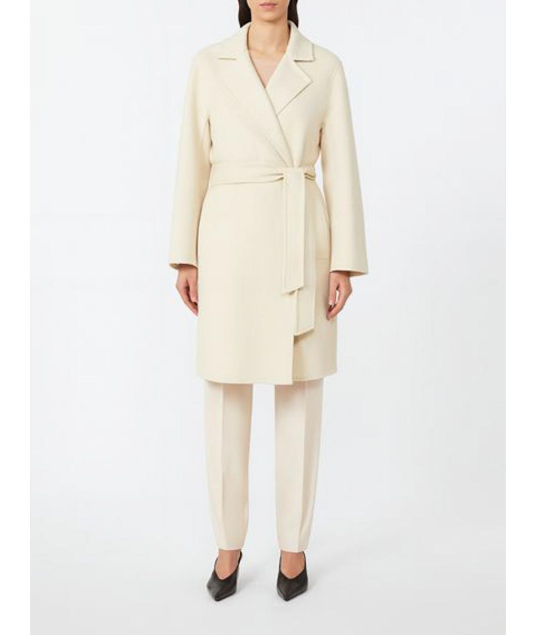 MAX MARA STUDIO Белое шерстяное повседневное платье, фото 3