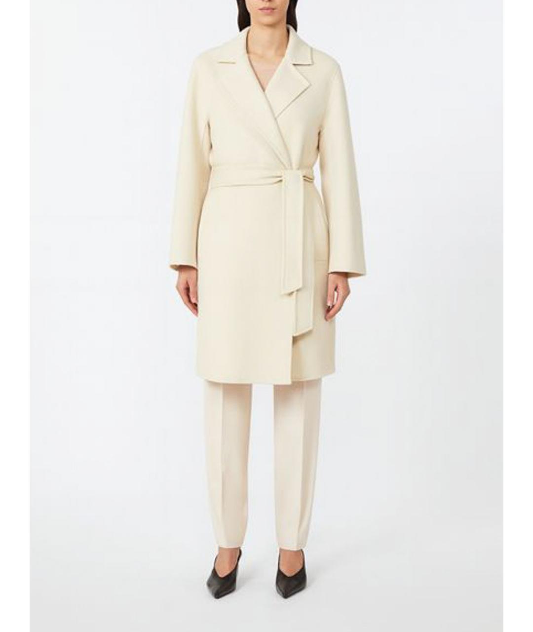 MAX MARA STUDIO Белое шерстяное повседневное платье, фото 2