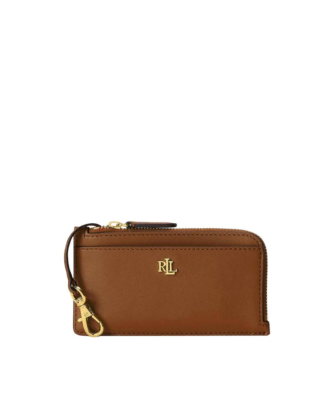 RALPH LAUREN Коричневый кожаный кошелек, фото 1