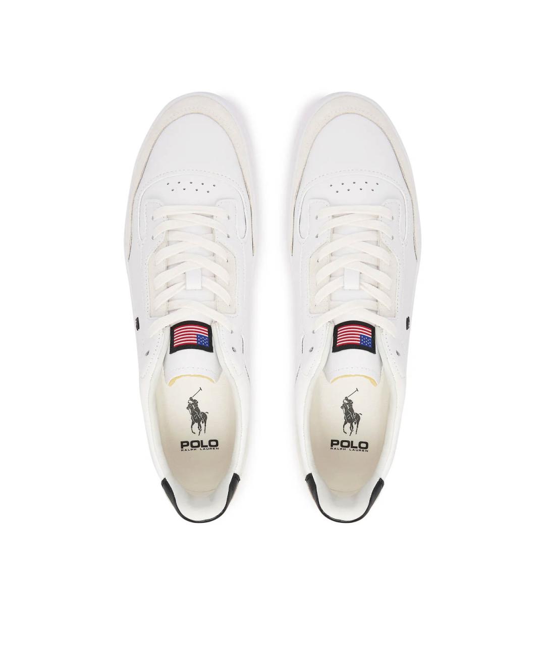 POLO RALPH LAUREN Белые замшевые низкие кроссовки / кеды, фото 5