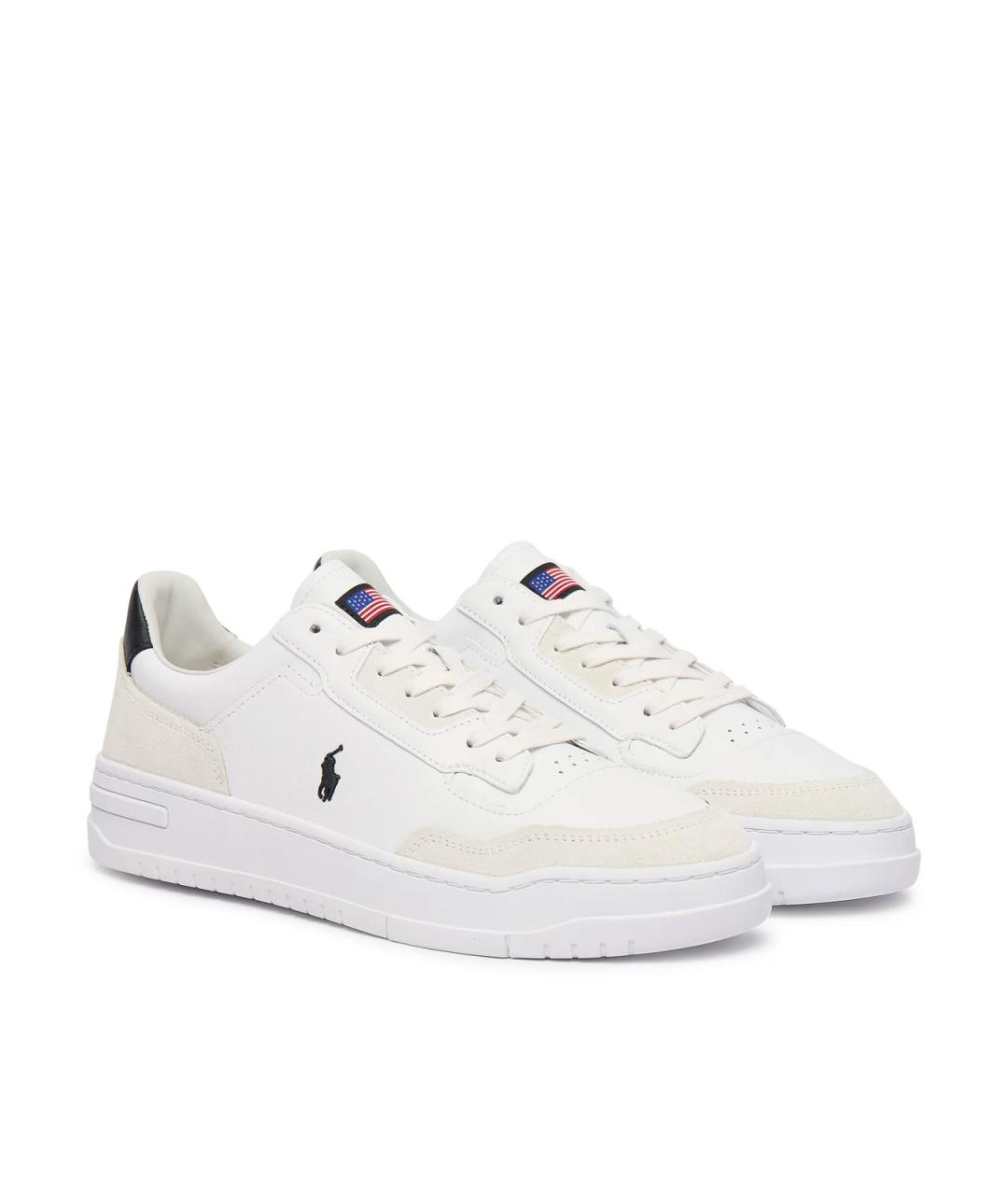 POLO RALPH LAUREN Белые замшевые низкие кроссовки / кеды, фото 2