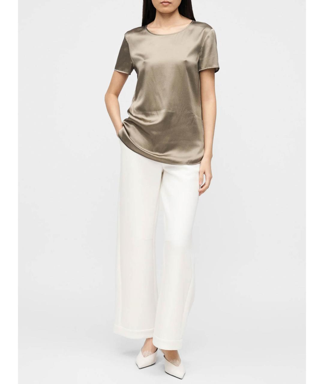 MAX MARA Белые хлопковые брюки широкие, фото 3