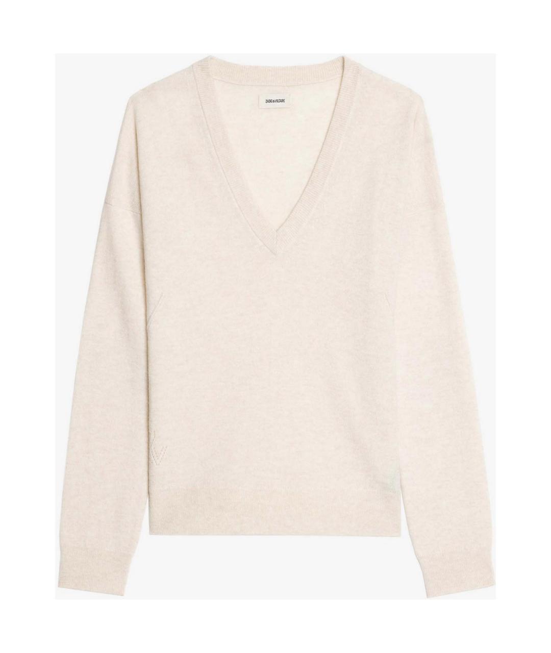 ZADIG & VOLTAIRE Бежевый шерстяной джемпер / свитер, фото 7